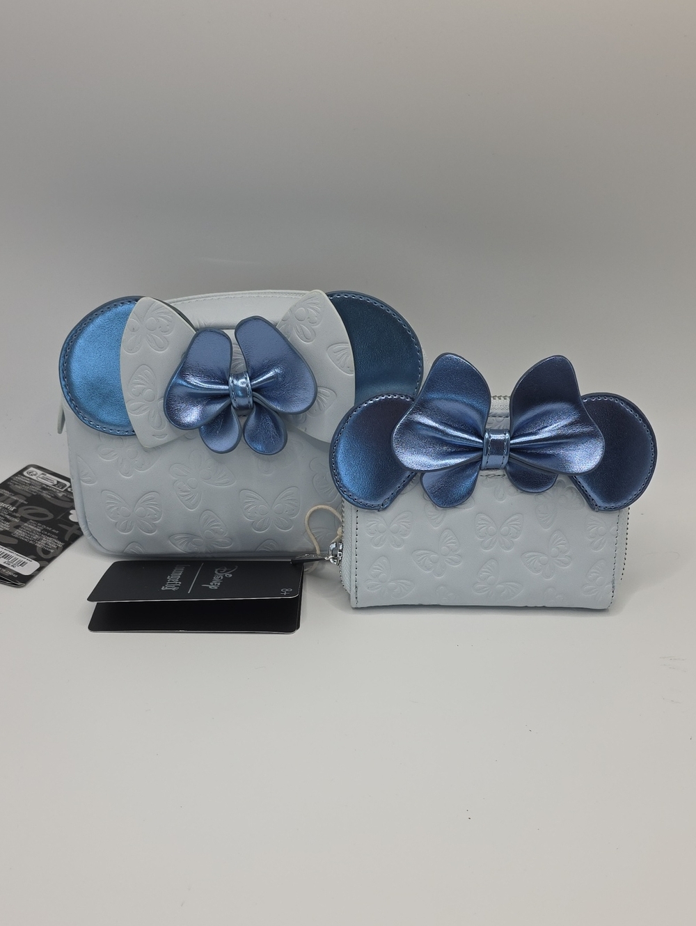 Loungefly Disney Blue Butterfly Wallet and Cosmetic Bag